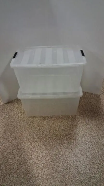 (2) 25" X 16" X 13" Storage Tubs with Lids