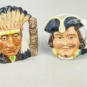 Royal Doulton pair jugs-N.A Indian + Capt Morgan