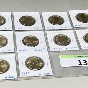 10- USA dollar coins 2001-2007