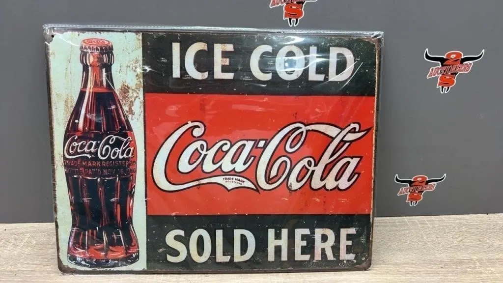 Decorative Metal Sign 12" x 16". Ice Cold