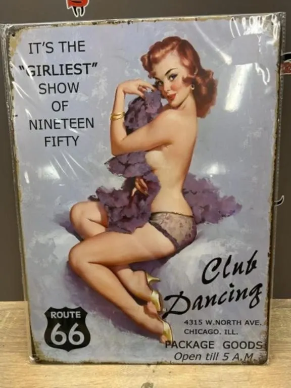 Decorative Metal Sign 12" x 16". Route 66 Club