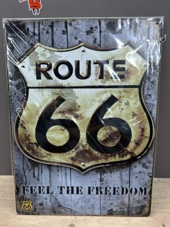 Decorative Metal Sign 12" x 16". Route 66.