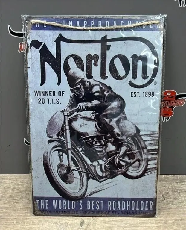 Decorative Metal Sign 8" x 12". Norton