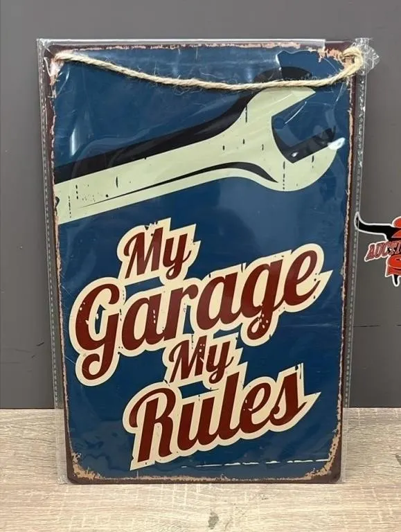 Decorative Metal Sign 8" x 12". My Garage My