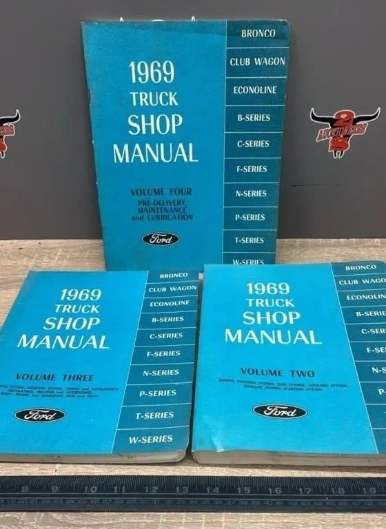 1969 Ford Truck Shop Manual Volume 2, 3 and 4.