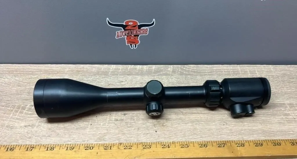 3X-9X.50 Rifle Scope. Made in China. Very clear.