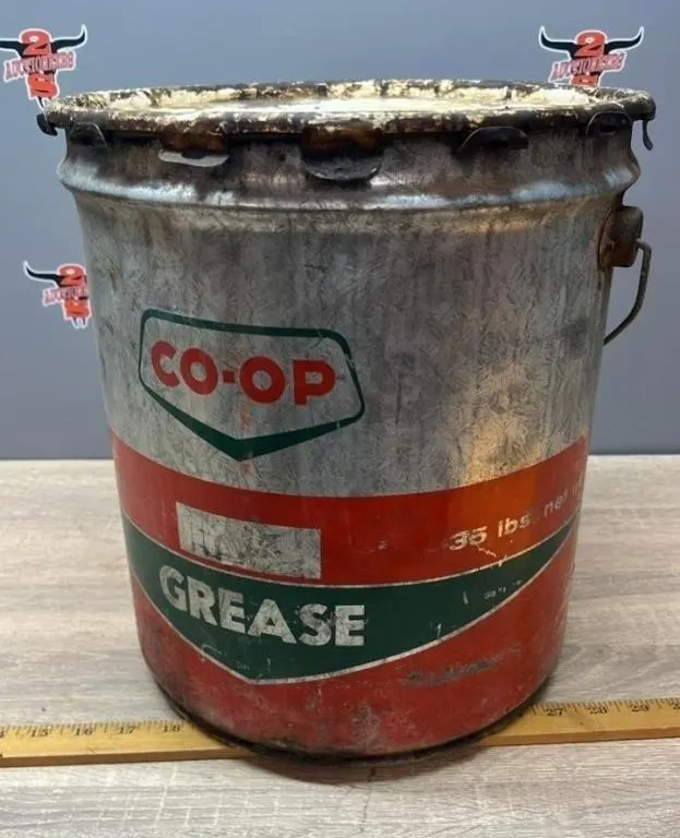 1/2 FULL CO-OP 35LB Grease Pail w/Lid.