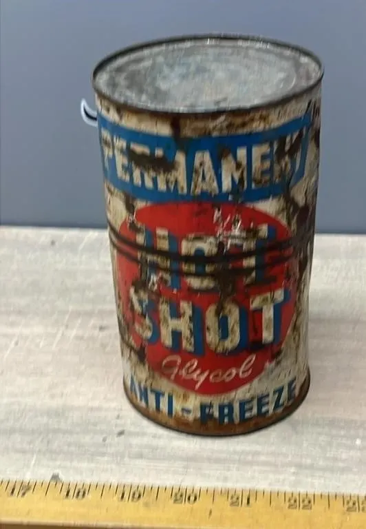 *FULL, Hot Shot Anti-Freeze Tin. *Rough