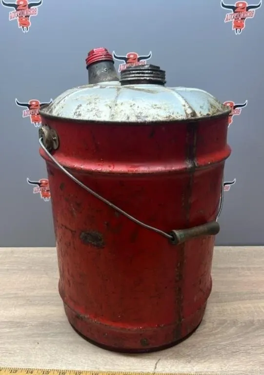 Vintage 5 gallon Gas Can. #TS. *NO SHIPPING