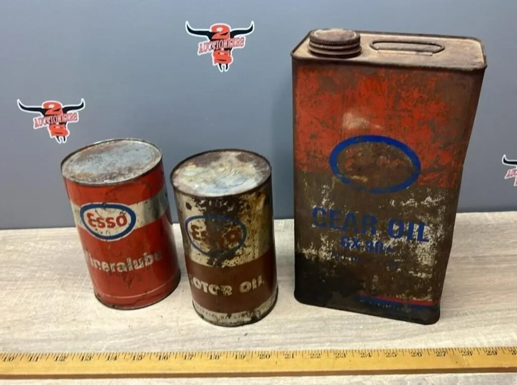 3 ESSO Oil Cans, Rough Condition. *NO SHIPPING