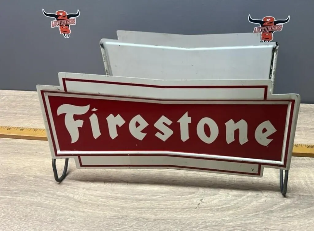 Porcelain Firestone Tire Stand 13"L x 10"W x