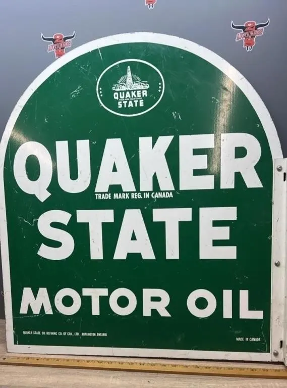 Original Double Sided Metal Quaker State Motor