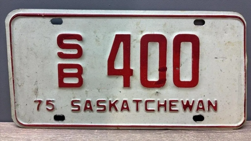 1975 Sask. School Bus License Plate.