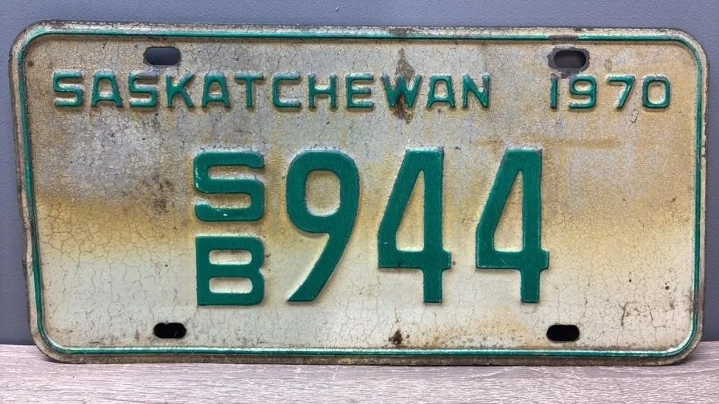 1970 Sask. School Bus License Plate.