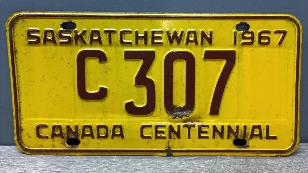 1967 Sask. Commercial License Plate.