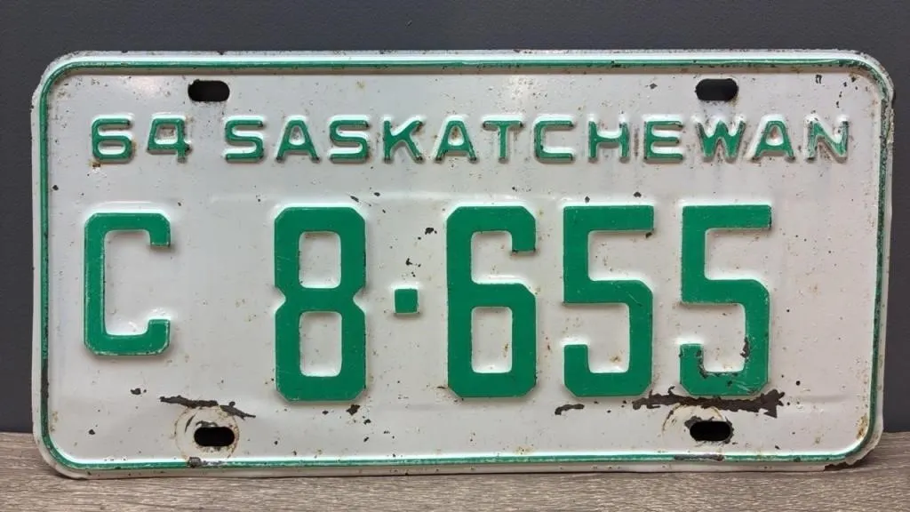 1964 Sask. Commercial License Plate.