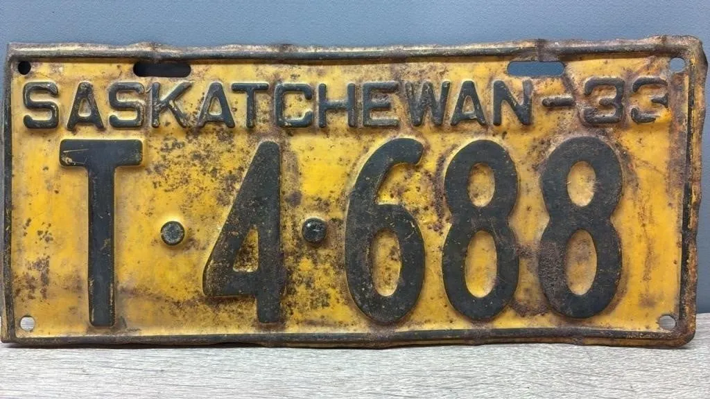 1933 Sask. Trailer License Plate.