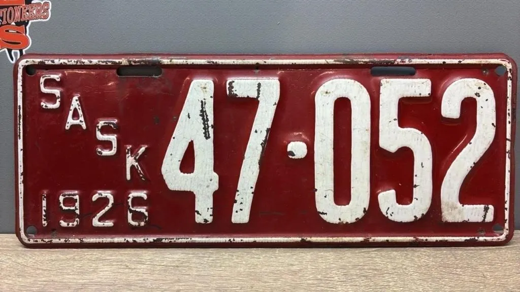 1926 Sask. License Plate.