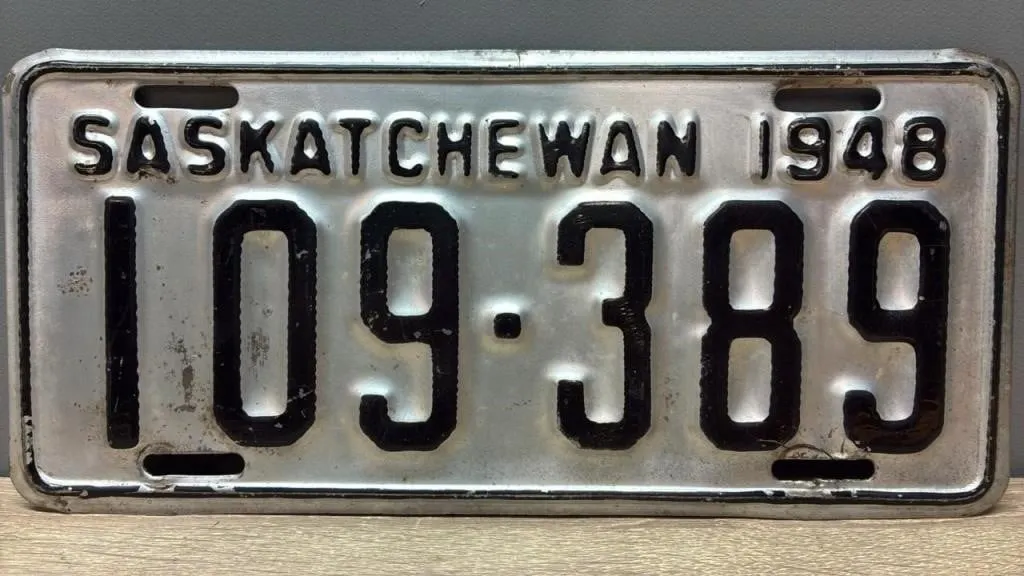 1948 Sask. License Plate.