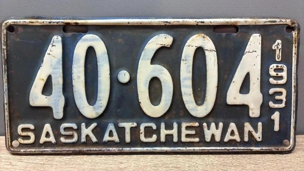 1931 Sask. License Plate.