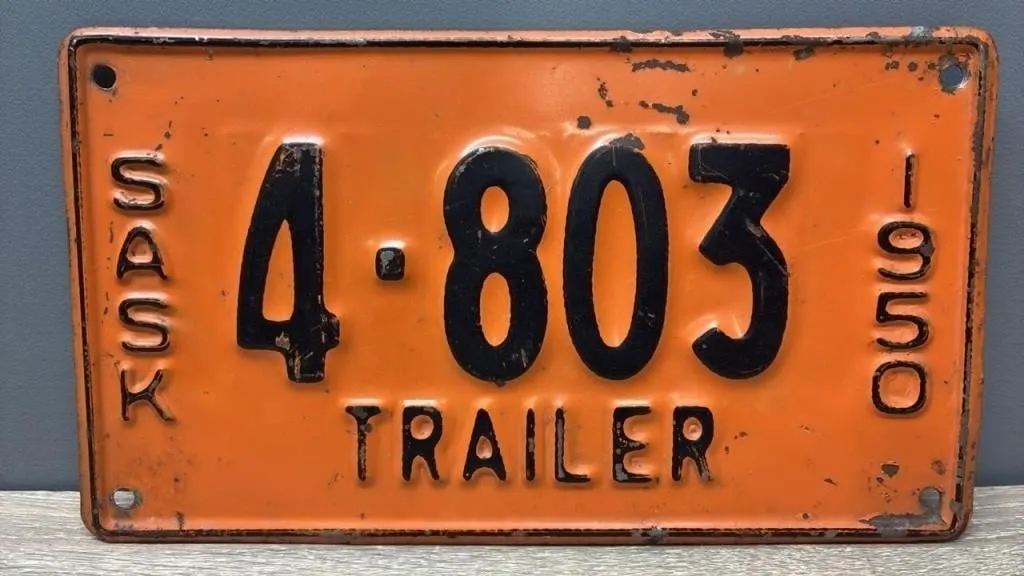 1950 Sask. Trailer License Plate.