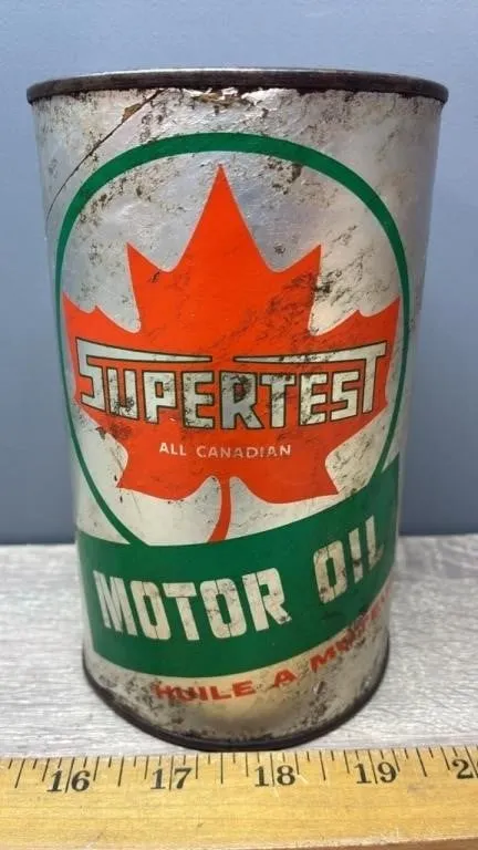 EMPTY 1QT Supertest Cardboard Oil Can.
