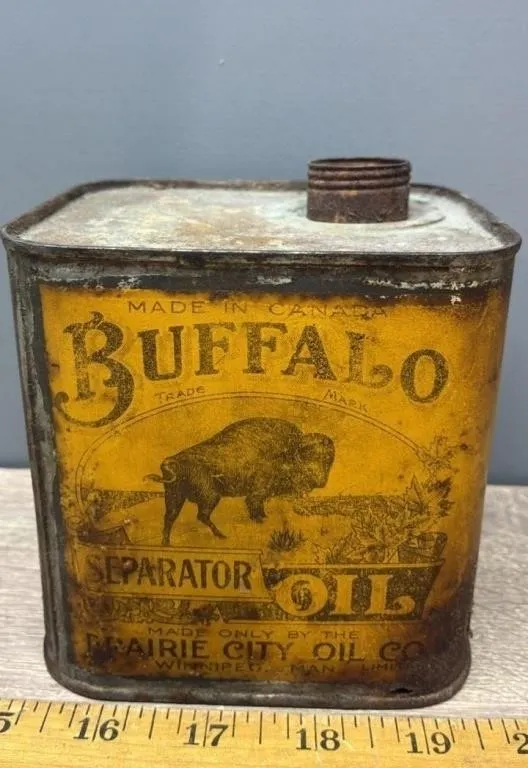 Vintage Prairie City Buffalo Separator Oil Can.