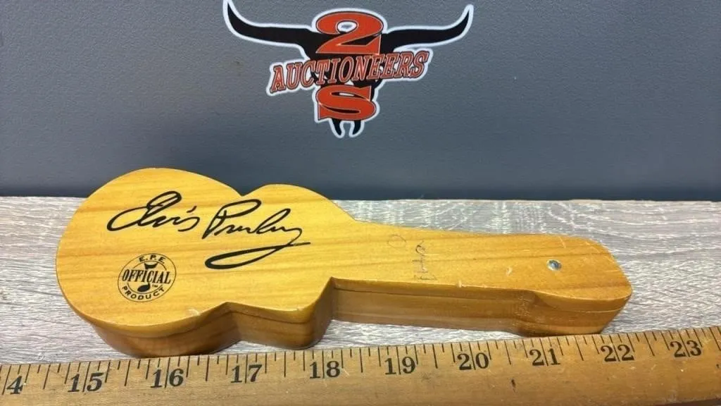 Elvis Presley Pen in Wooden Guitar Box.