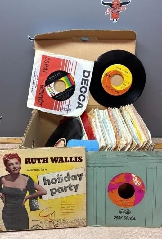 Quantity of 45 RPM Record Albums. Random Sample