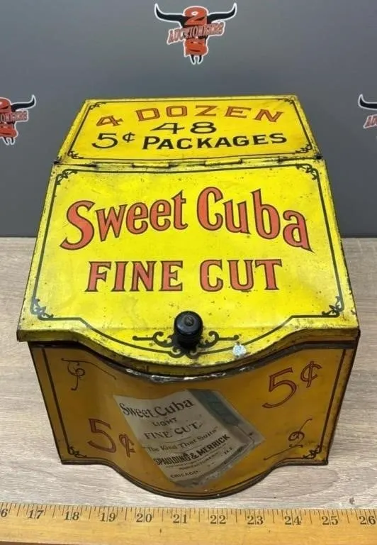 Vintage Sweet Cuba Cigar Store Display. 8"Wx10"D