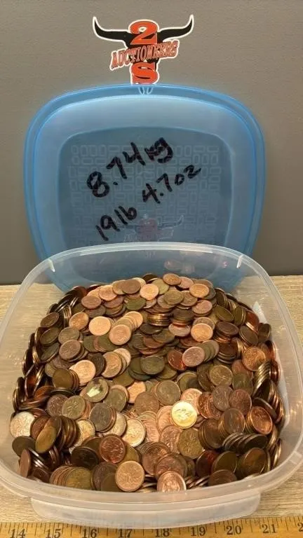Tub O’ Pennies. 8.74kg or 19.5lb. *NO SHIPPING