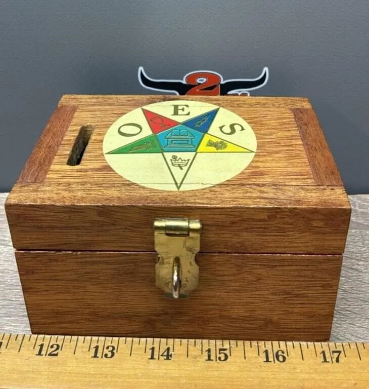 Small Wooden Box w/Coin Slot & Order of The