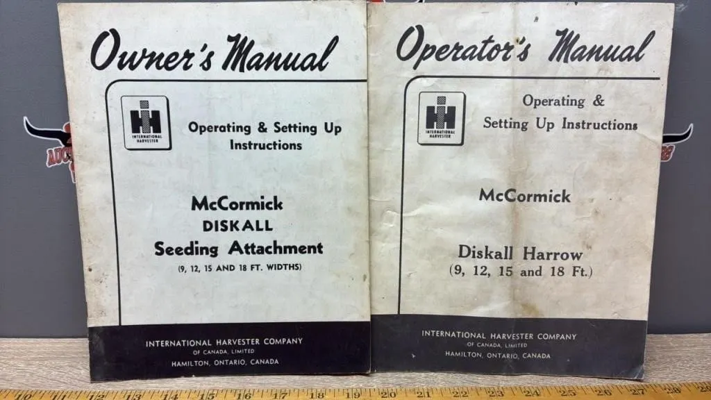 2 McCormick Deering Operators Manuals.