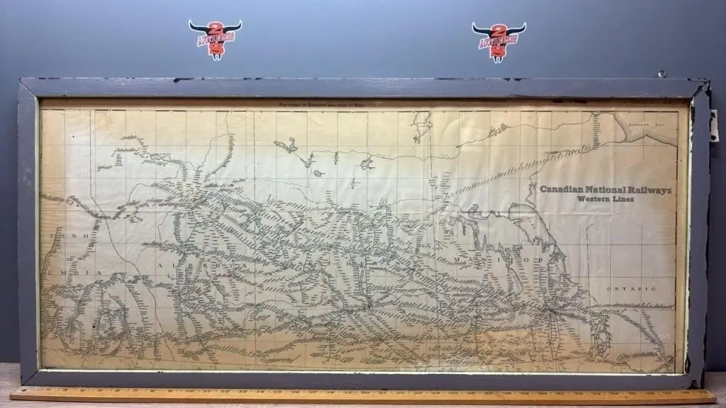 Framed Map of CNR Western Canadian Sidings,