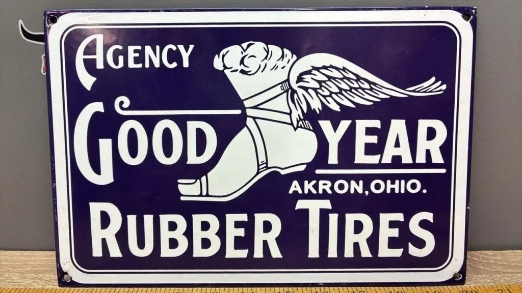 REPLICA GOODYEAR Enamel Sign. 12”Wx8”H.