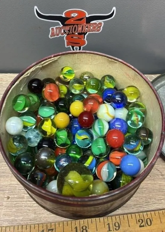 Tin of Marbles.