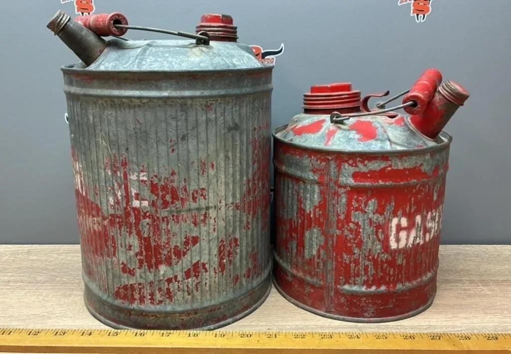 2 Vintage Fuel Cans. *NO SHIPPING