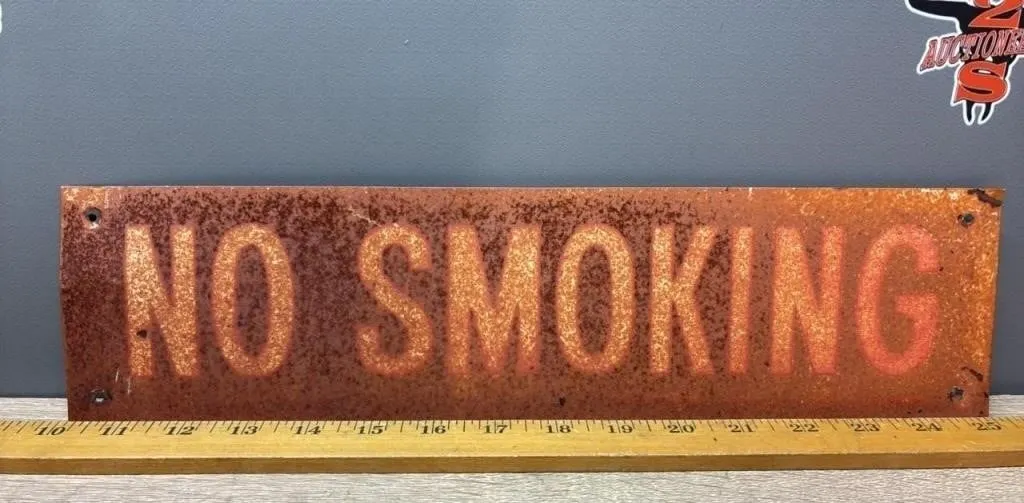 Vintage NO SMOKING Sign. 15.5”Wx4”H.