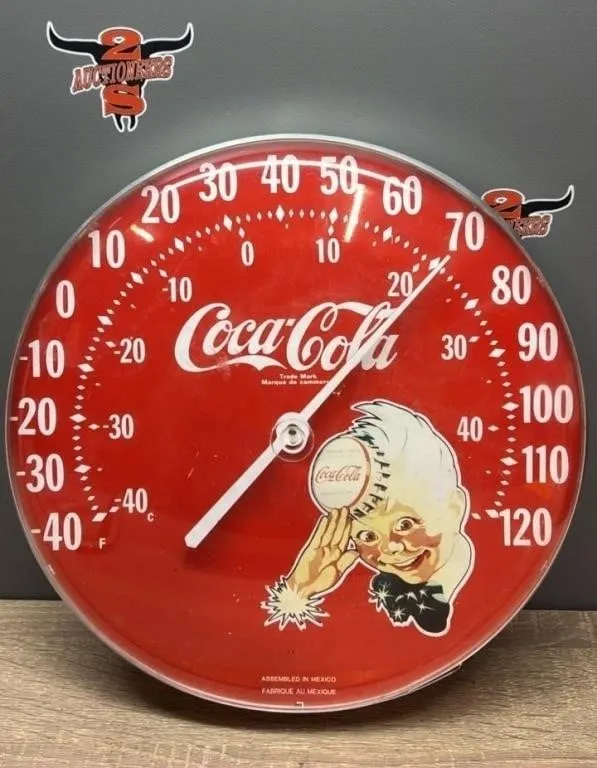 12” diam Coca-Cola Thermometer.