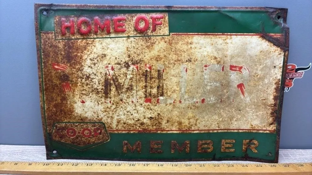 Vintage CO-OP Member Residence Sign. 17”Wx11”H.