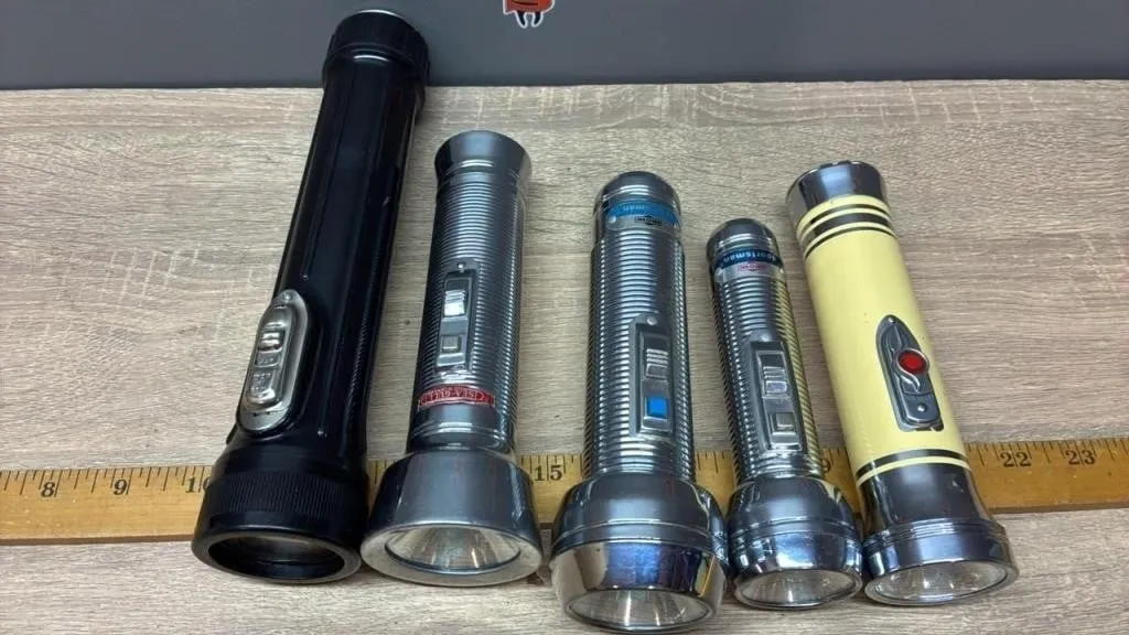 5 Vintage Flashlights.