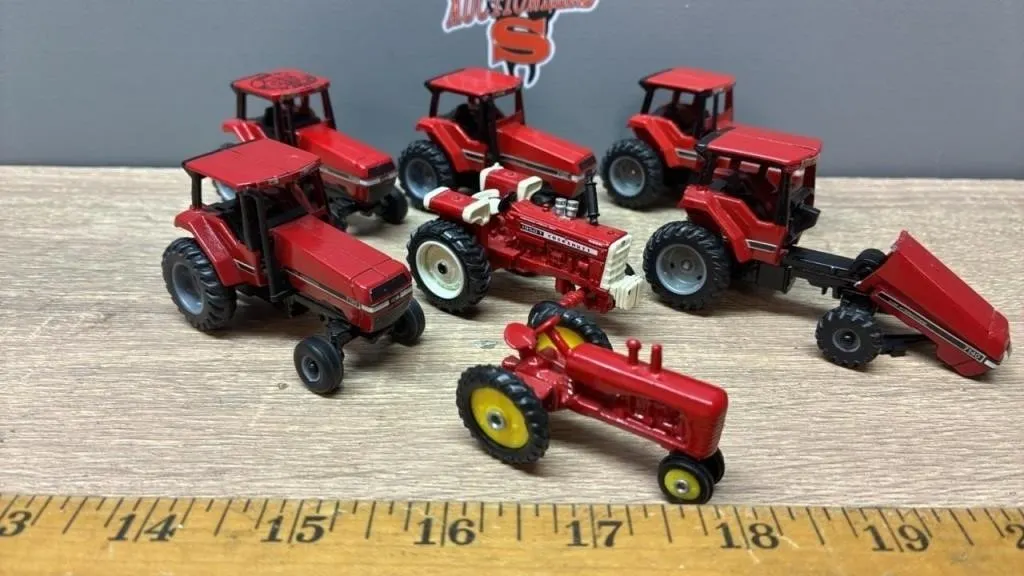 7, 1:64 Massey/CASE/Cockshutt Tractors.
