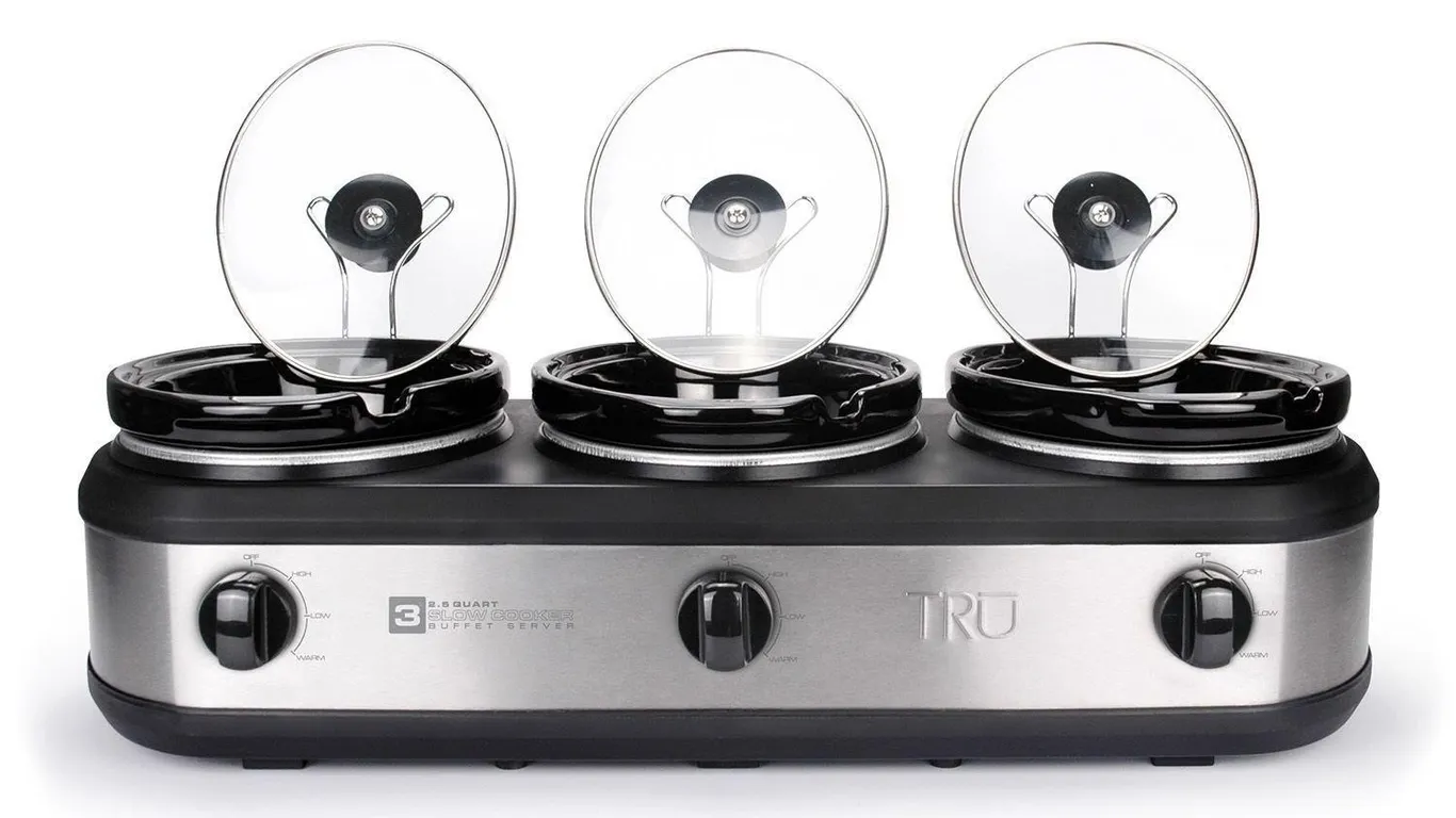 Tru BS-318LR Triple Buffet Slow Cooker 1.5-qt