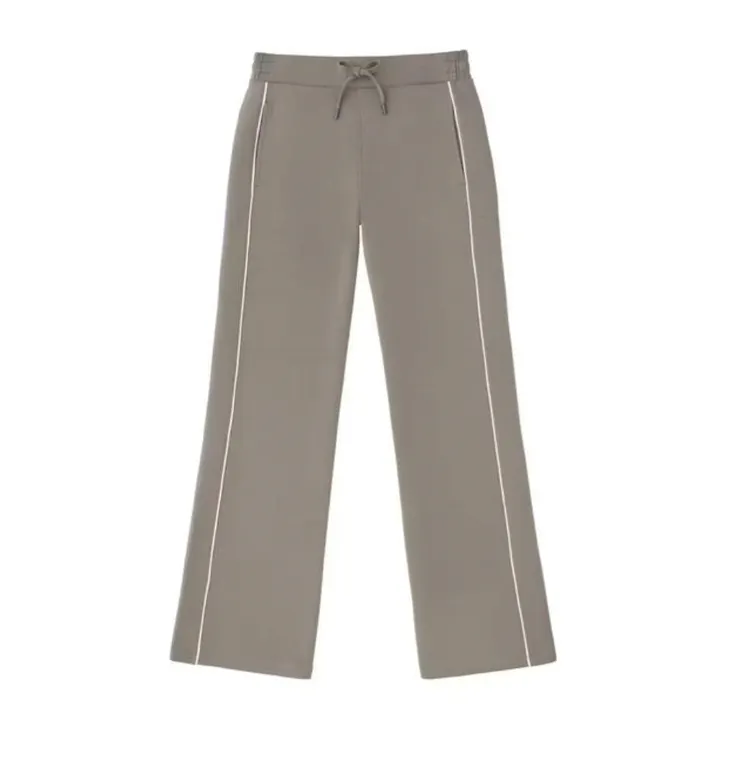 Taupe Jogger Pants With White Side Piping Size XS