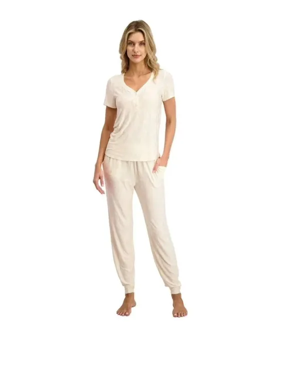 Steve Madden Womens Pajama Set Short Sleeve Large