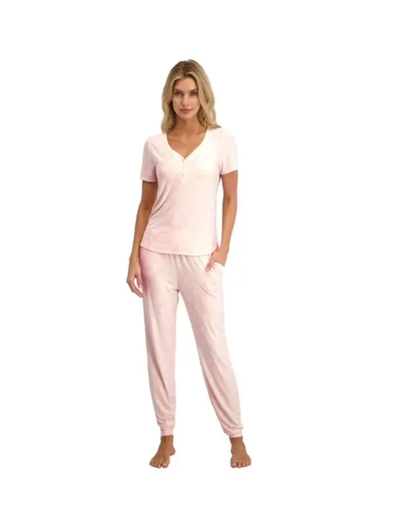 Steve Madden Womens Short Sleeve Pajama Set