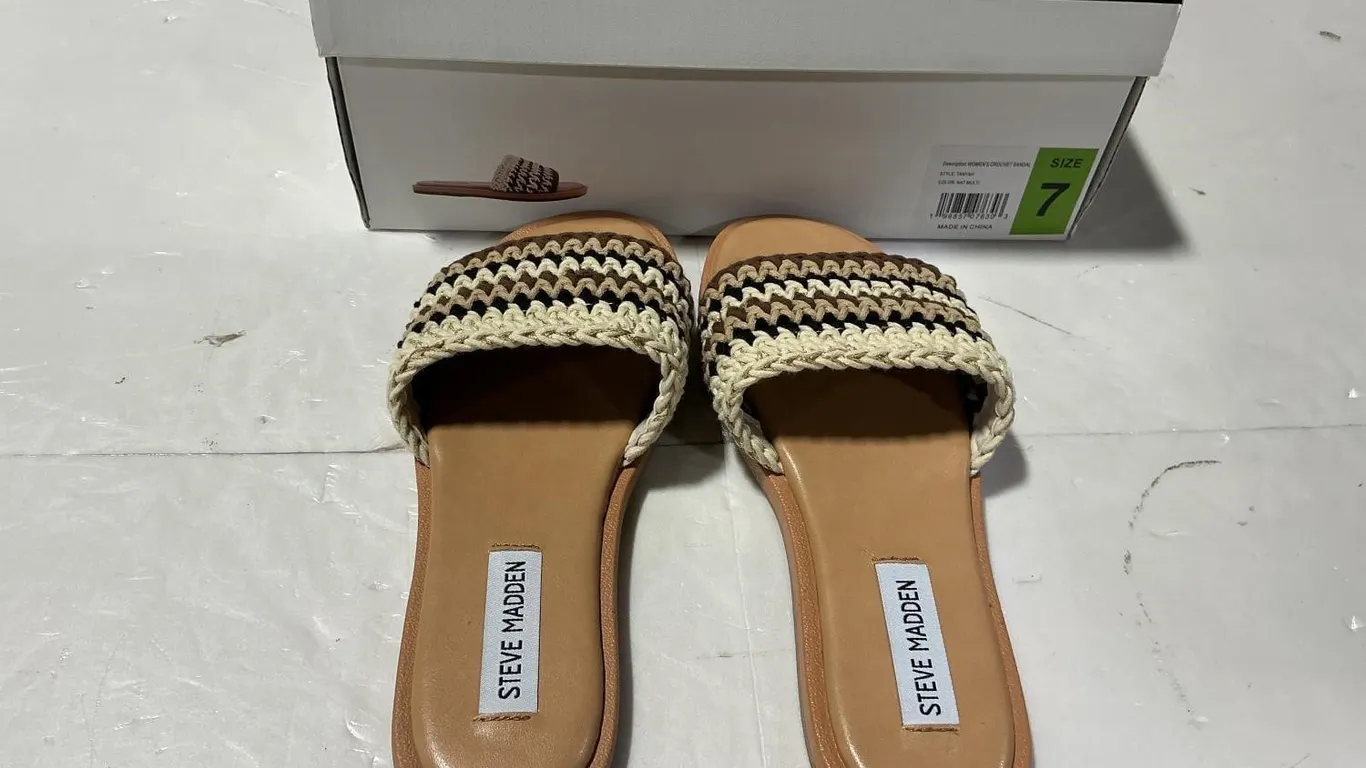 Steve Madden Woven Slide Sandals Multi-color...