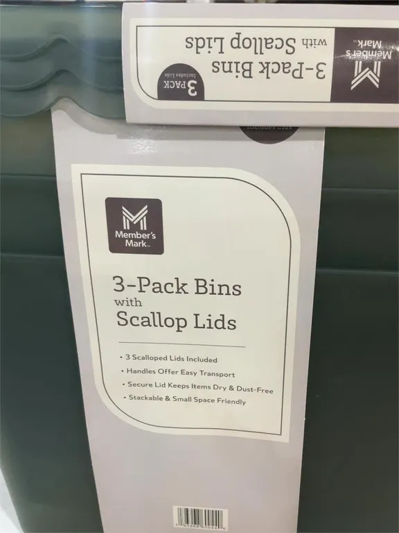 Storage Bins With Scallop Lids 3pk Dark Green