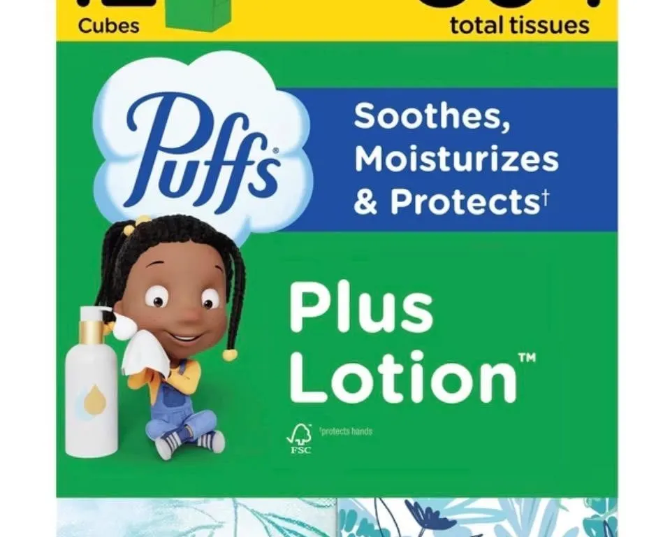 Puffs Plus Lotion Facial Tissues 72ct 12pk