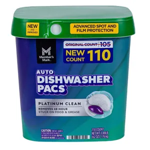 Platinum Clean Dishwasher Pacs 110ct